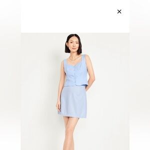 Old navy linen blend vest and skirt set